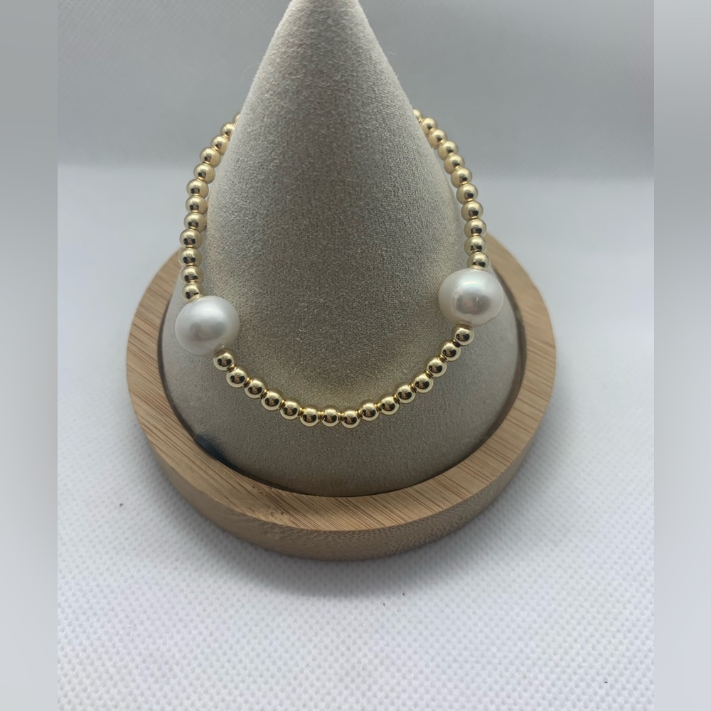 Custom made 14k 4 mm Gold filled Pearl bracelet